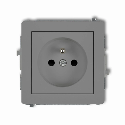 DECO Single socket mechanism with matt gray earth