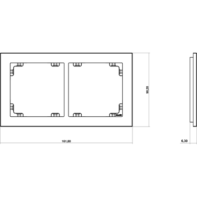 DECO Universal double frame black glass effect