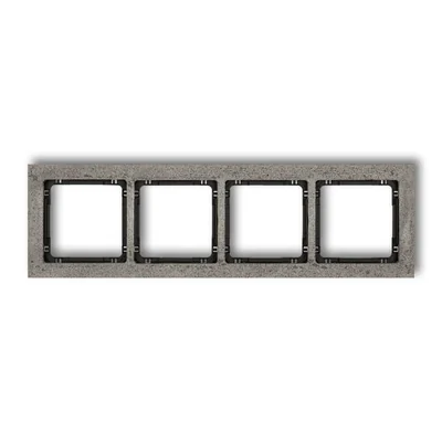DECO Universal quadruple frame made of dark gray concrete with a white bottom