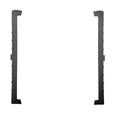 Decorative frame for double sockets, black metallic