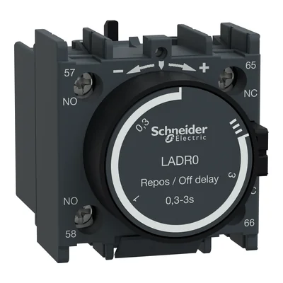 Delayed contact block 0.1-3s, 1NC+1NO switch