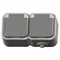DELFINA Double socket with earthing grey