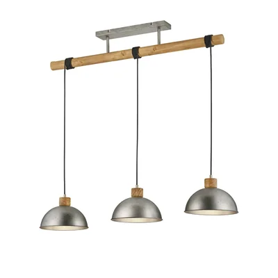 DELHI Hanging lamp triple slat antique nickel