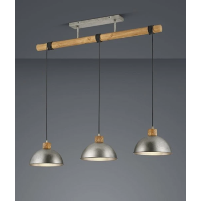 DELHI Hanging lamp triple slat antique nickel