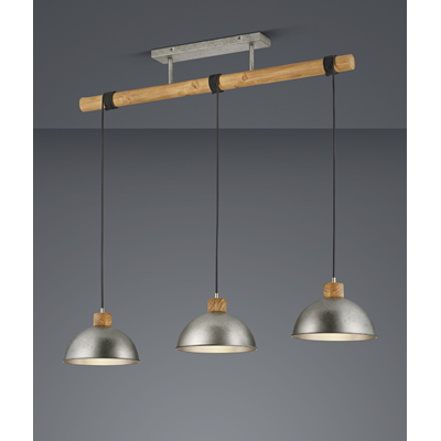 DELHI Hanging lamp triple slat antique nickel