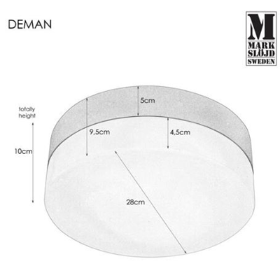 DEMAN IP44 Ceiling lamp black/white