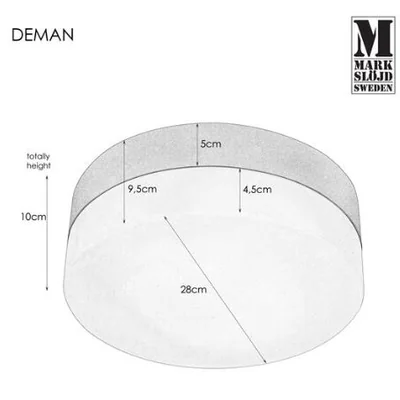 DEMAN IP44 Lámpara de techo negro/blanco
