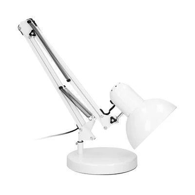 DEON, stolní lampa, 60W, E27, vysoká, ocel, bílá