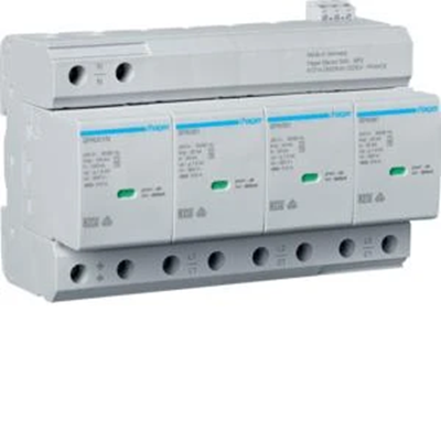 Descargador de sobretensiones combinado SPD T1+T2 4P TN-S/TT 100kA 1,5kV