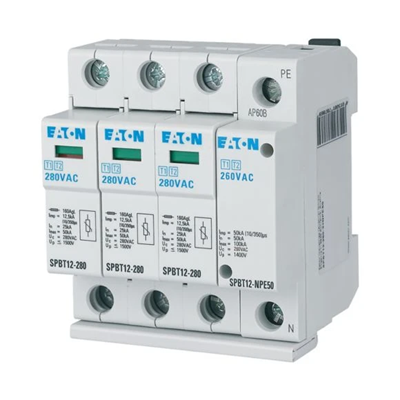Descargador de sobretensiones - Sistema de red IT, TN, TN-S, TT, tipo 1+2 (clase B+C) SPBT12-280-3+NPE50
