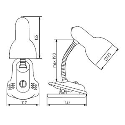 Desk lamp SUZI HR-60 SILVER