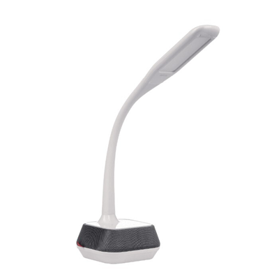 Desk lamp with a white speaker