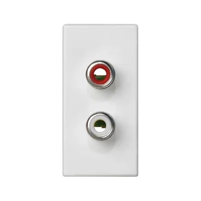 deska K45/2 konektory 2x RCA (CINCH) 22,5x45mm + vložky, šroubovací svorky