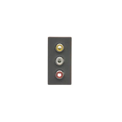 Deska K45/2 konektory 3x RCA (CINCH) 22,5x45mm + vložky, šedý grafit