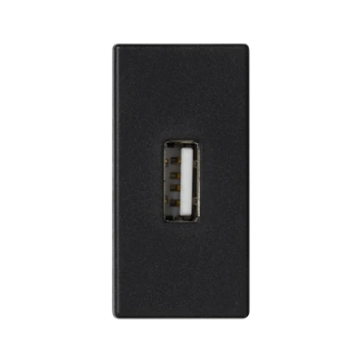 Deska K45/2 konektory USB typu A samice 22,5x45mm + patice, grafitově šedá