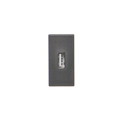 Deska K45/2 konektory USB typu A samice 22,5x45mm + patice, grafitově šedá