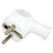 Detachable angled plug with grounding, white handle