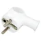 Detachable angled plug with grounding, white handle