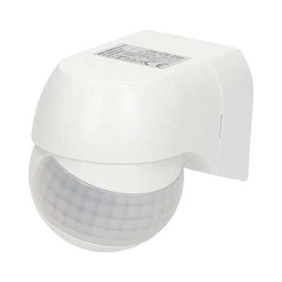 Détecteur de mouvement 180 degrés IP44, 800W, mini, blanc