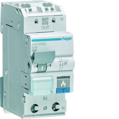 Detector de chispas AFDD con elemento de sobreintensidad 1P+N 6kA B 6A