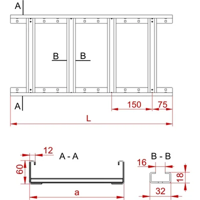 DGOP200H60/3F Ladder sheet thickness - 1.50 mm