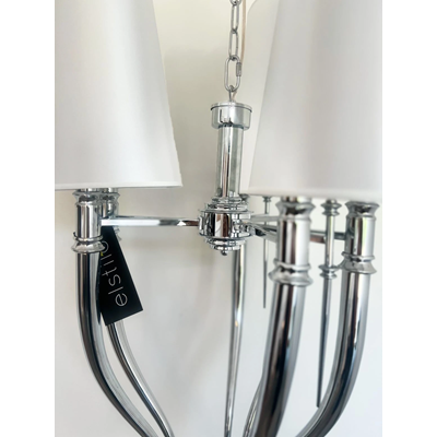 DIABLO Pendant lamp E14 IP20 silver with white lampshades