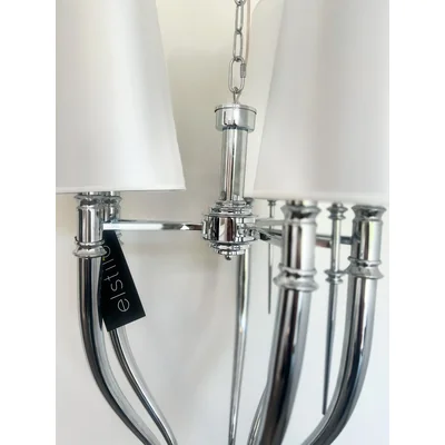 DIABLO Pendant lamp E14 IP20 silver with white lampshades