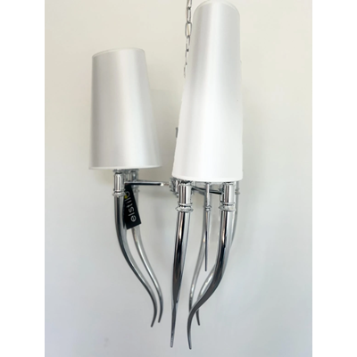 DIABLO Pendant lamp E14 IP20 silver with white lampshades