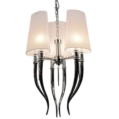 DIABLO Pendant lamp E14 IP20 silver with white lampshades