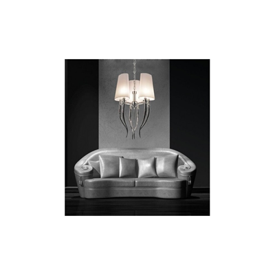 DIABLO Pendant lamp E14 IP20 silver with white lampshades