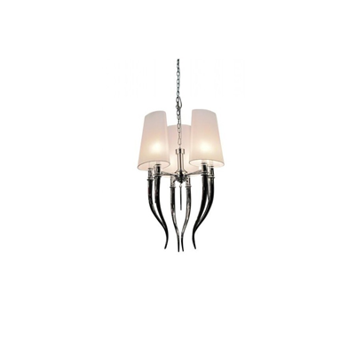 DIABLO Pendant lamp E14 IP20 silver with white lampshades