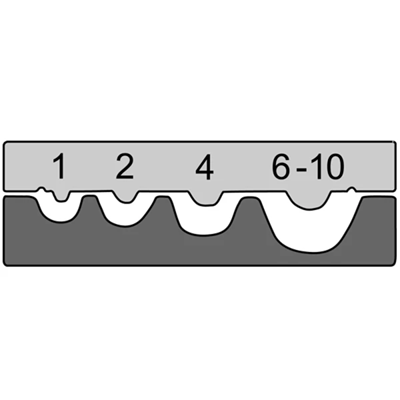 Die for crimping ring cable lugs 1.5-10mm