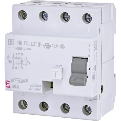 Diferenciální jistič EFI-4 A G/KV 40/0,3 - krátkodobé zpoždění