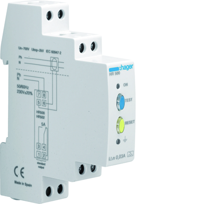 Differential-current relay. 30mA instantaneous