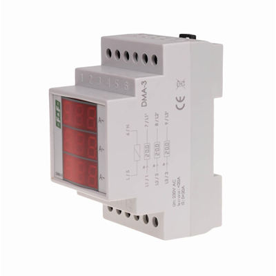 Digital indicator of current intensity, three-phase DMA-3, indirect measurement 40/5A