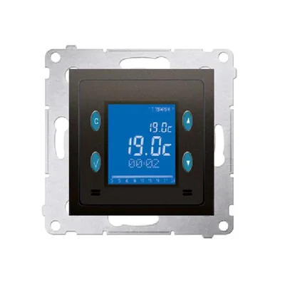 Digital thermostat with internal temperature sensor (module), matt bronze (metallic)