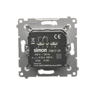 Digital thermostat with internal temperature sensor (module), silver (metallic)