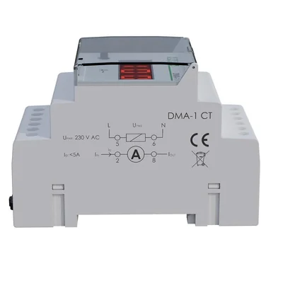 Digitaler Stromanzeiger, einphasig DMA-1-CT, halb-zwischenliegende Messung. Mit programmierbarem Übersetzungsverhältnis.