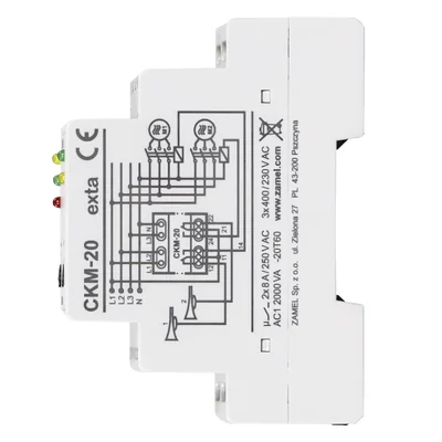 Digitální senzor fázové sekvence True RMS 3x230V 8A