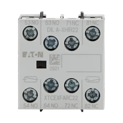 DILA-XHIR22 Front-Hilfskontaktmodul, 2 Schließer + 2 Öffner, Ith = 16 A, Schraubklemmen, passend für DILA, DILM7 - DILM38, Elektronikkompatibel