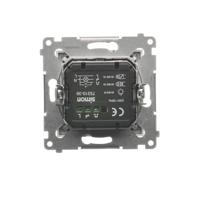 Dimmer a due pulsanti (modulo) 40-500 W (300 VA) argento (metallizzato)