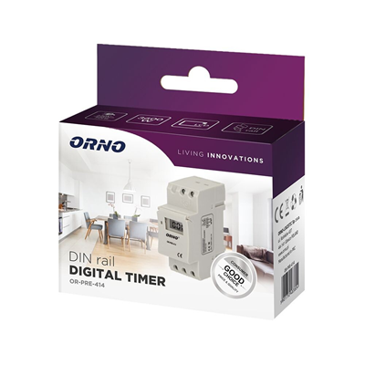 DIN rail electronic timer PRE-414 white