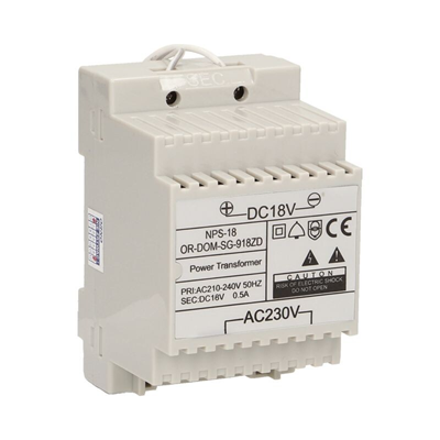 DIN rail power supply DC18V for SAGITTA set white