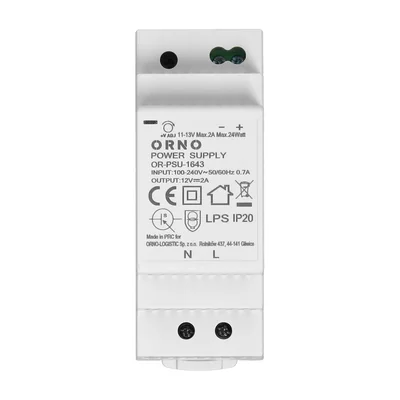 DIN-Schienen-Netzteil 12 V DC, 2 A, 24 W, 2 Module breit
