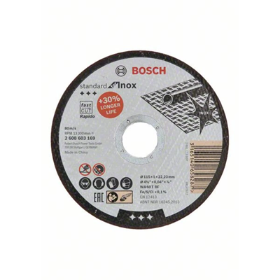 Disco da taglio dritto Standard 115x22,2mm per acciaio