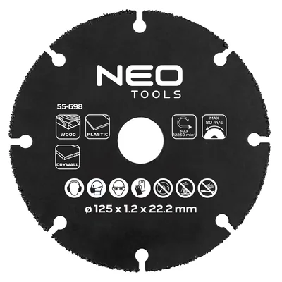 Disco da taglio HM per legno e plastica 125 x 22,2 mm