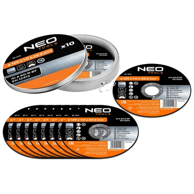Disco da taglio per metalli 125 x 1,0 x 22,2 mm, 41 A60-R-BF, 10 pezzi.