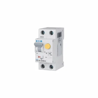 Disjoncteur combiné PKNM-16/1N/B/003-A-MW 10 kA, In = 16 A, IΔN = 0,03 A, caractéristiques B, type A, 1+N pôles. Série PKNM
