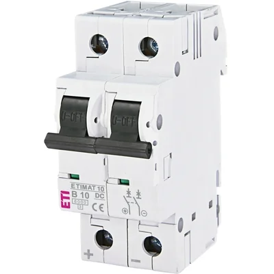 Disjoncteur DC ETIMAT10 2P 6kA B 10A DC