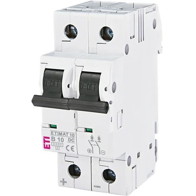 Disjoncteur DC ETIMAT10 2P 6kA B 10A DC